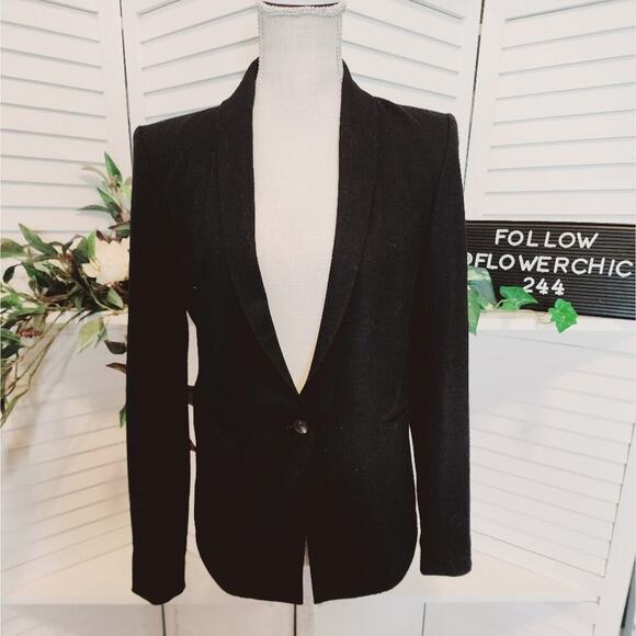 HELMUT LANG SMALL BLACK BLAZER WITH SHOULDER PADS - Picture 1 of 4